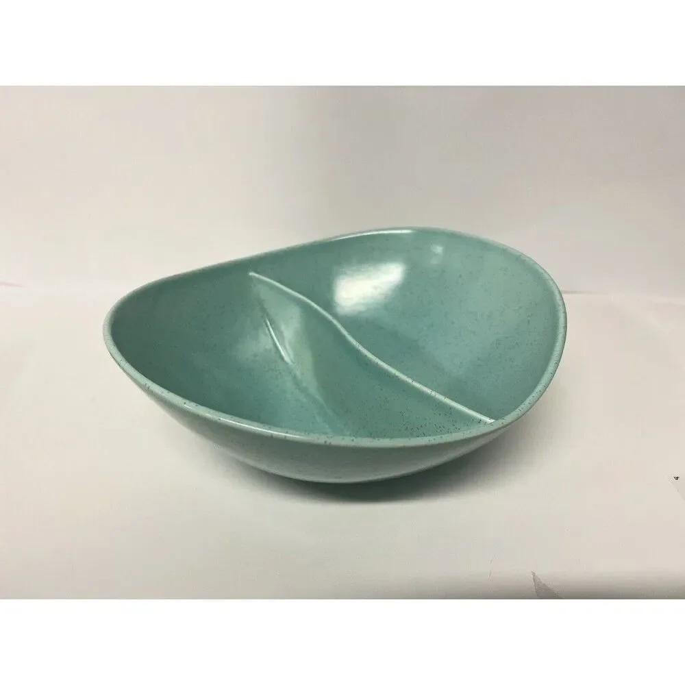 Vintage Vernon Ware Divided Bowl MCM Atomic Heavenly Days Dip Blue Retro Atomic